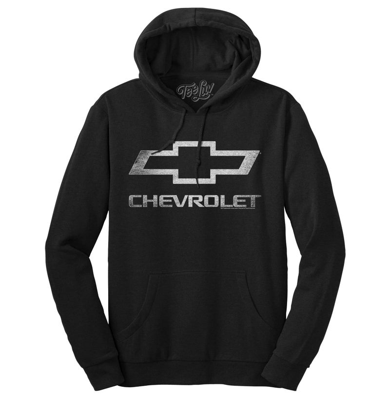 Tee Luv Chevrolet Logo Pull Over Hoodie | Soft Touch Hoodie-XL Black - Image 1